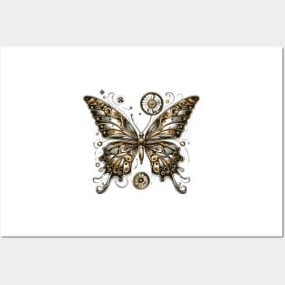 Geared-up Steampunk Butterfly Posters and Art